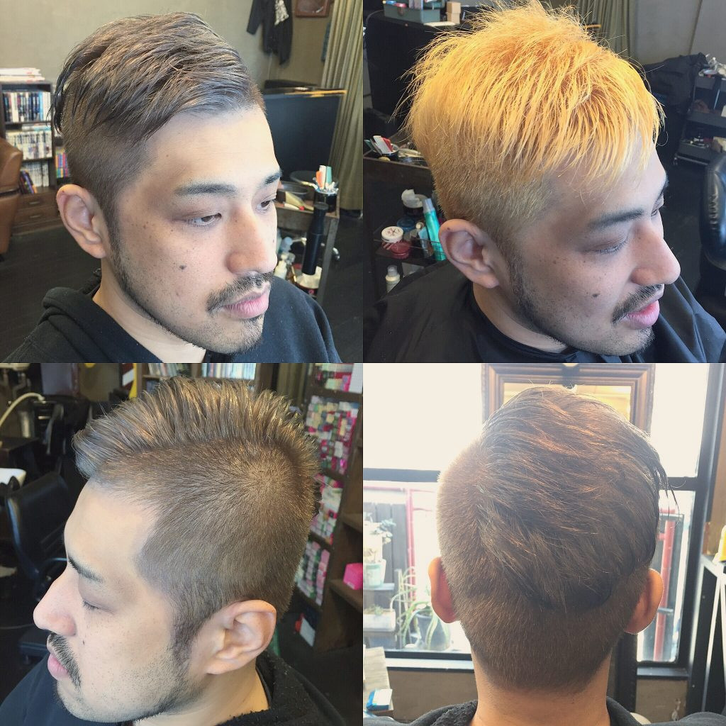 モヒカンベースのシルバーアッシュカラー