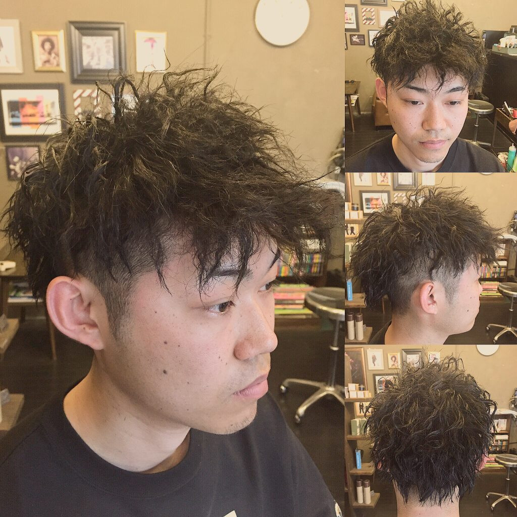 2ブロック、ハードツイストピンパーマ